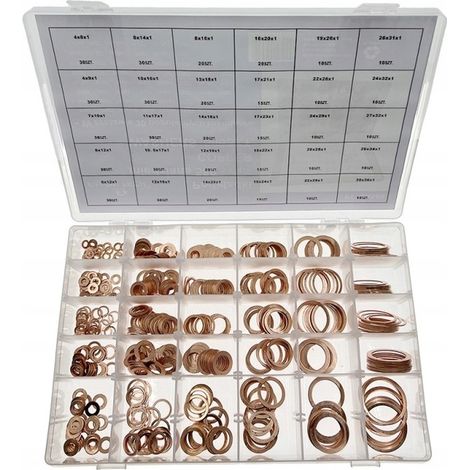 Arandelas de cobre y juntas set 580 piezas (1/3)