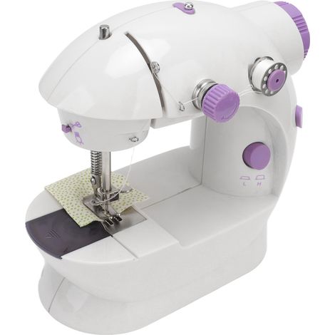 Mini machine à coudre électrique portable avec enfile-bobine et pédale, idéale pour la confection de sacs à main et de rideaux (prise US 110 V). (1/5)