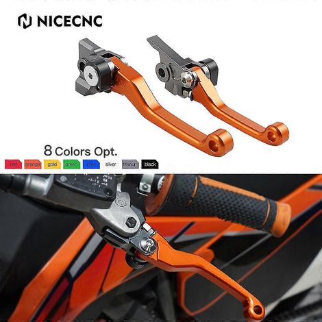 Levier de frein et d'embrayage pour motos KTM EXC, EXCF, SX, SXF, XC, XCF, XCW 250, 300, 350, 400, 450, 500, 350F et 450F (2014-2023, modèles 2022 et 2021) - Couleur argent (1/5)