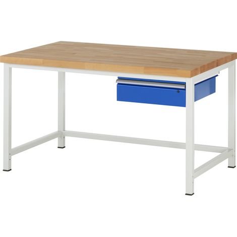 Rau Werkbank höhenverstellbar 8001A1, B1500xT900xH840-1040mm, 1x Schublade-TA (1/5)