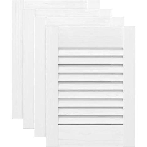 Maison Exclusive - Ante a Lamelle 4 pz Bianche 39,5x29,5 cm