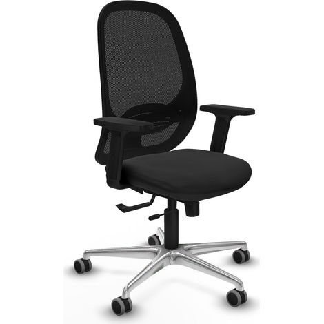 Silla de oficina piqueras y crespo Cilanco cuero sintético negro malla (1/2)