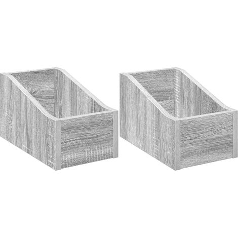 Boîte à disques LP 2 pc Sonoma gris 18 x 32 x 18 cm vidaXL
