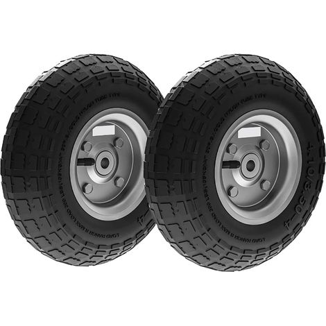 Set 2 Ruote per Carrello Ø25,5x7,5 cm Capacità 80 kg con Scanalature in Gomma e Acciaio Nero (1/5)