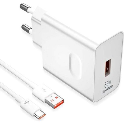 Chargeur rapide Supercharge 66 W pour Honor 200 Lite, 90 Lite, Magic6 Lite, 66 W avec câble USB-C 6 A (1 m) pour Honor Magic6, 6Pro, Magic7 Lite, Honor 90, 70 Lite, 200 Pro, X6b, etc. (1/4)