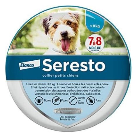 Colliers anti-puces et anti-tiques pour petits chiens – moins de 8 kg – 1 collier