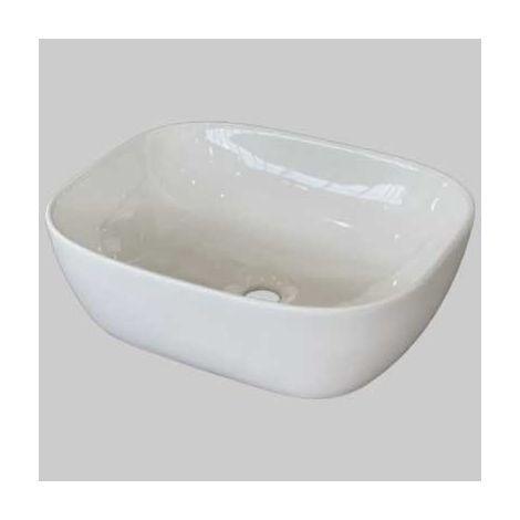Lavabo appoggio in ceramica oval 50 - 48,5x40 cm. bianco