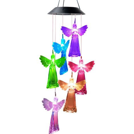 Lampe solaire LED extérieure étanche en forme d'ange, aux couleurs changeantes, pour l'éclairage de jardin (1/5)