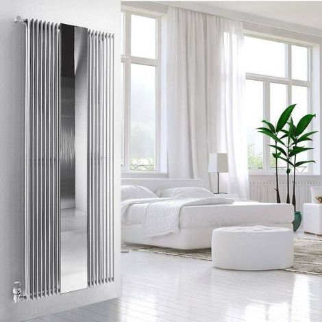 Termoarredo in acciaio con specchio Florian Plus  Bianco (1/4)