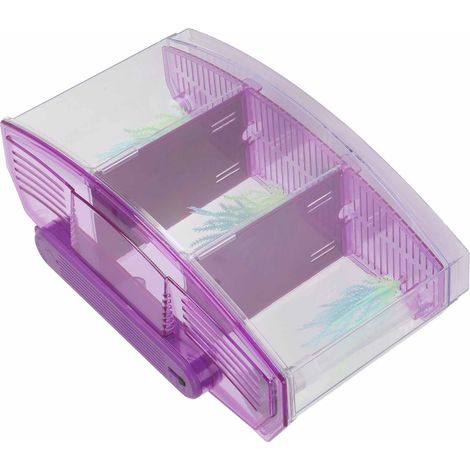 Boîte d'isolement à trois compartiments en acrylique avec éclairage LED pour aquarium, idéale pour la reproduction de petits poissons (violet) (1/5)