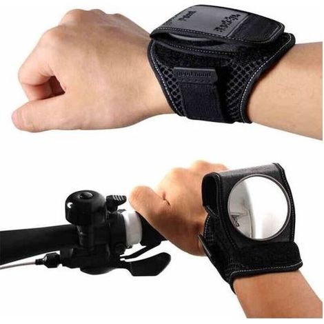 pair Réflecteur de vélo, rétroviseur de vélo de montagne avec dragonne, sangle de bras à dégagement rapide (1/4)