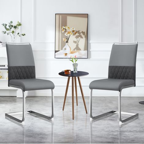 chaise salle a manger ergonomique rembourree metal gris OKMYHOME (1/5)