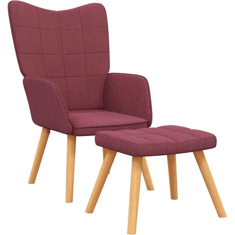 Maison Exclusive - Relaxsessel mit Hocker Weinrot Stoff