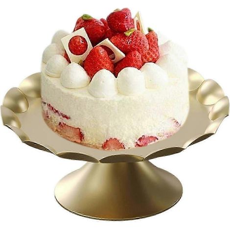 Présentoir à gâteaux doré à étages de luxe, élégant et haut, pour gâteaux, cupcakes et pâtisseries, robuste pour les mariages. (1/5)