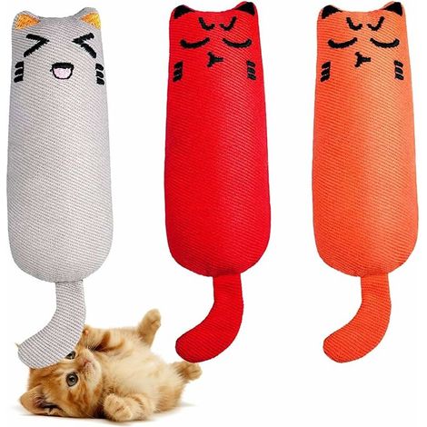 Cataire Jouets, Interactif Chat Oreiller, Jouet pour Chat en Peluche de Simulation, Jouets à Cataire pour Mastiquer et Nettoyer Les Dents, Convient à Tous Les Chats et Chatons (1/5)