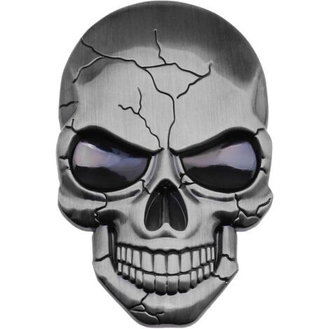 Autocollant de Voiture 3D Métal Decal Crâne Punisher Étanche Décoration Logo Crâne Emblème Badge Decal pour Voiture Camion Moto Réfrigérateur Ordinateur Porte Argent (1/5)