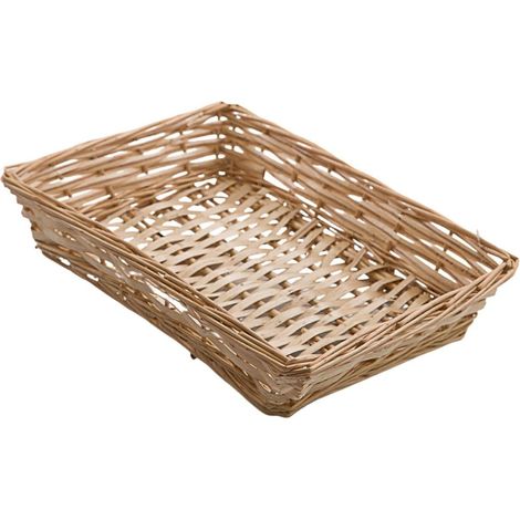 Cesto da confezionamento in vimini bianco, 40x29H8 cm (kit da 10)