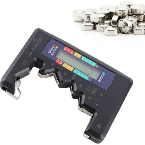 Testeur de piles numérique BT-886 - Détecteur de puissance pour piles au lithium C/D/9V/AA/AAA/1,5V (Noir) (1/5)