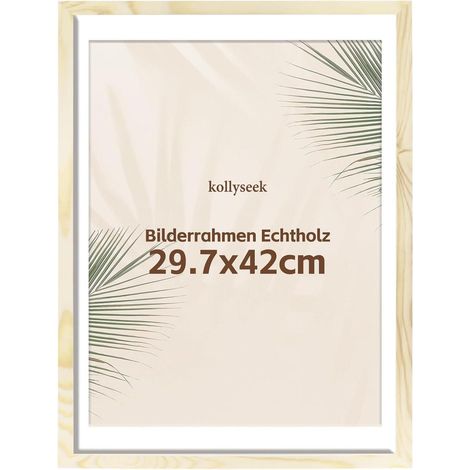 Bilderrahmen DIN A3 Echtholz Passepartout Acrylglas holz A3(29.7x42cm) (1/5)