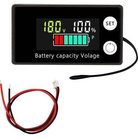 Moniteur de batterie, 12 V, 24 V, 36 V, 48 V, 60 V, 72 V, 84 V, indicateur de batterie CC 8-100 V, moniteur de capacité de batterie avec alarme sonore et affichage de la température, pour voitures, ba (1/5)