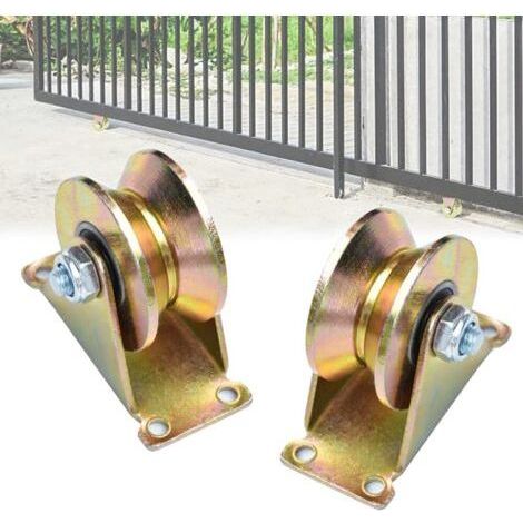 Satz mit 2 hochbelastbaren V-Nut-Rollen für schwere Lasten, ideal für Schiebetüren, Drehschienen, Industriemaschinen und Rolltore, 50 mm Durchmesser. (1/5)