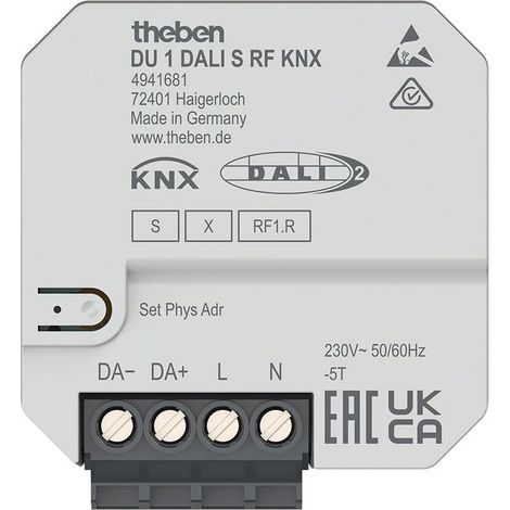 THEBEN 4941681 DU 1 DALI S RF KNX I DALI ACTIONNEUR RADIO I INTERFACE KNX I CONTRÔLE DE LA LUMIÈRE I DALI-2 I KNX RF I DATA SECU
