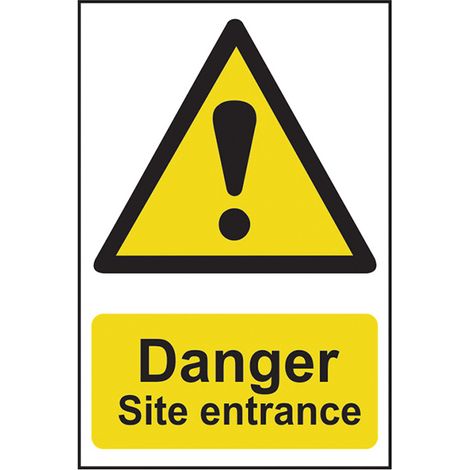 Danger Site Entrance Sign - PVC, 400 x 600mm, Scan 4102, Suitable for Hazardous Area Access Control