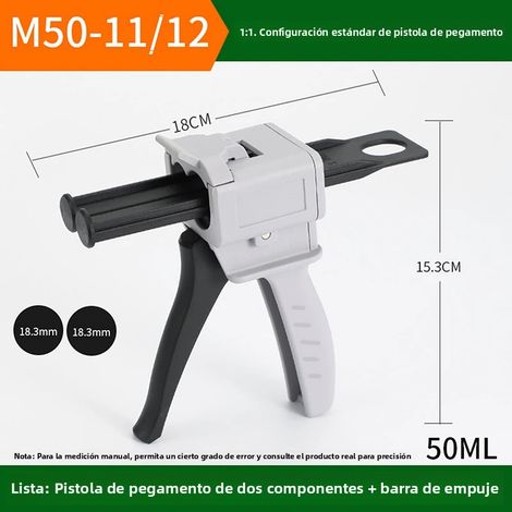 Pistolet de scellage manuel AB 1:1 pour époxy, pour adhésifs et calfeutrages, applicateur de mastic mélangé pour usage maison DIY (1/4)