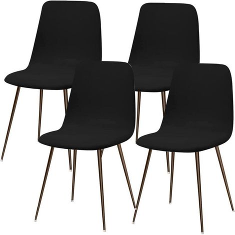 Noir Housse de Chaise Scandinave Extensible Lot de 4 Moderne Housse de Chaise de Salle à Manger Lavable Universel Couverture de Chaise de Cuisine Décor de Cuisine Maison