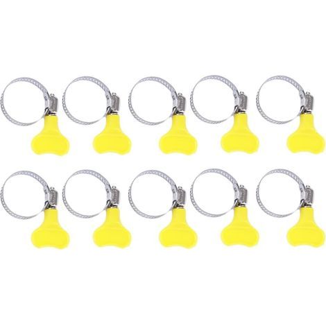 10 Stück Los 19–29 mm Typ Schlauchklemmen mit Griff, Kunststoff-Metall-Schlauchschelle, Reifenrohrschellen, 19,29 mm (1/5)