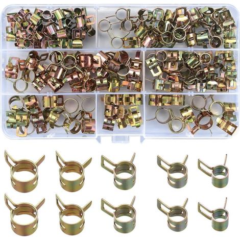 150 Pieces Spring Hose Clamps, Spring Clips, Hose Clamps, Adjustable Spring Clip Clamps for Hoses and Hoses - 6mm/7mm/8mm/9mm/10mm (1/5)