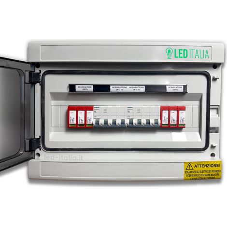 LED Italia DC Panel 2/2 MPPT 1000VDC 20A IP65 12 Mod. Magneto. + Siemens/DEHN Überspannungsableiter