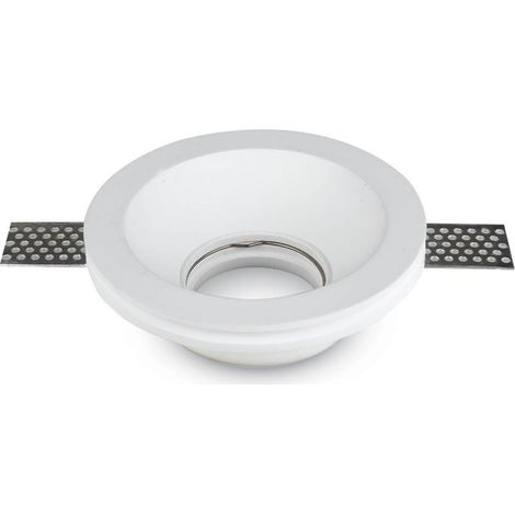 Portafaretto Lampada Led GU10 Da Incasso A Scomparsa Corpo Rotondo Diametro 120mm In Gesso Bianco Verniciabile SKU-3640