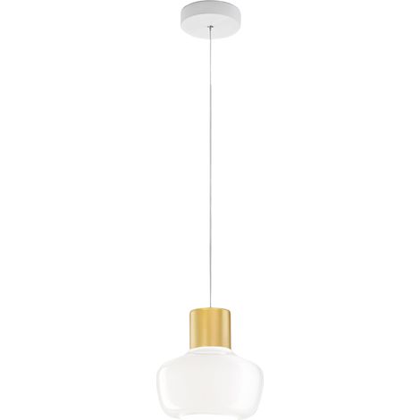 Suspension Led Kino 12 W 1300 Lm 3000 K, Structure En Métal Et Verre Borosilicate Blanc, Ø 220 Mm - Suspension Design (1/3)