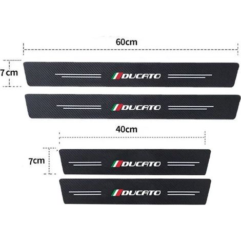 4 pièces Seuil de porte Divers accessoire de portail avant et arrière + seuil de coffre pour Fiat Ducato, fibre de carbone, cuir PU (1/3)