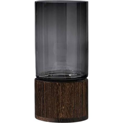 Jarrón de cristal único, hecho a mano, 12 x 25,5 cm/31 cm, gris, 800 g/1000 g – Elegante decoración de mesa (1/5)