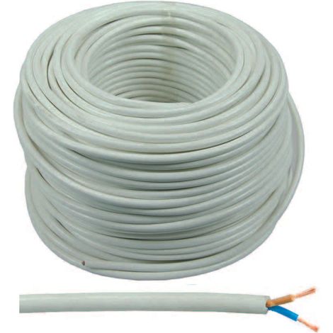 CAVO ELETTRICO BIPOLARE SIMILGOMMA BIANCO H05VV-F- - 2x mmq.1 colore bianco - 100 mt