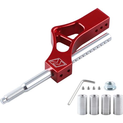 Verstellbare Schalthebelverlängerung aus rotem Aluminium, kompatibel mit Schaltknauf für manuelle Schaltung, verstellbare Schalthebelverlängerung (1/5)