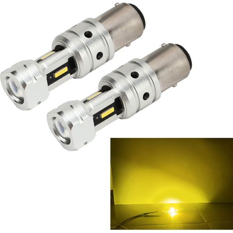 LED-Rückfahr-/Blinkerleuchten 1157, 2400 lm, 100 W, gelbes Licht 3000 K/weißes Licht 6000 K, ultrahell, kompatibel mit Pkw, Lkw und Wohnmobilen (wird paarweise verkauft). (1/5)