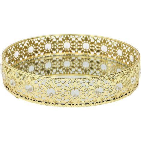Plateau de Service Déco "Miroir" 25cm Doré (1/2)