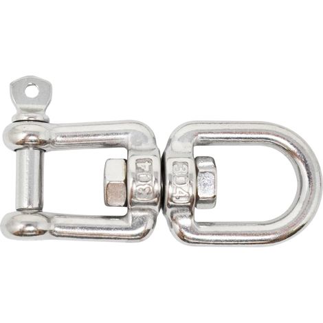 Ensemble de 6 manilles pivotantes M5, en acier inoxydable 304, avec anneau pivotant de suspension et crochet pivotant. (1/5)