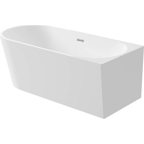 Vasca da bagno in acrilico a parete o libera installazione destra 140x73 cm bianco - Giasyn