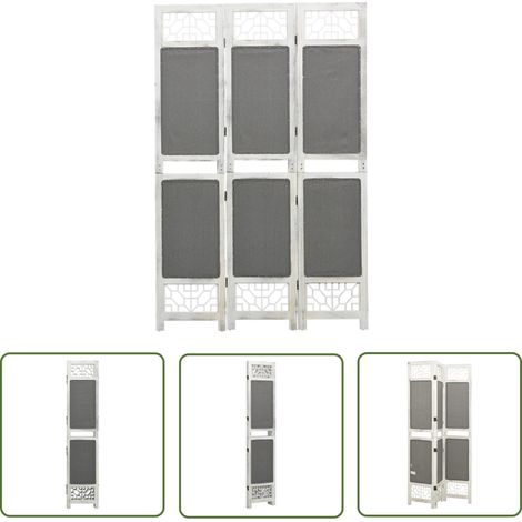 The Living Store 3-tlg. Raumteiler Grau 105x165 cm Stoff - Raumteiler - Paravent - Sichtschutz - Wohnzimmereinrichtung - Schlafzimmereinrichtung (1/5)