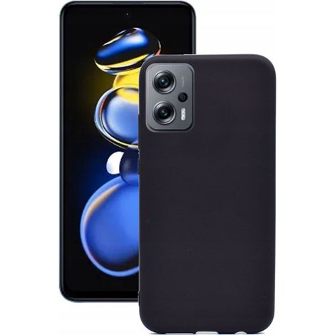 Funda para Xiaomi Redmi Note 11T Pro, color negro, silicona suave + cristal 9H. (1/5)
