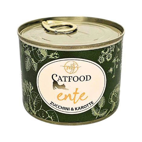 Anatra con zucchine e erba gatta  cibo per gatti  favorisce la caduta naturale del pelo  My Catfood 200g (1/2)