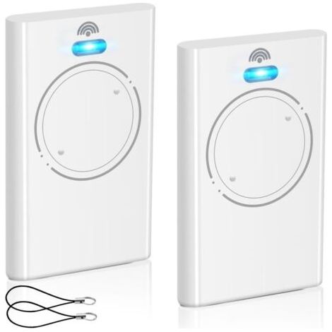 Lot de 2 télécommandes pour ouvre-porte de garage 433,92 MHz - Compatible avec XT2 433 SLH LR - 2 canaux - Blanc (1/4)