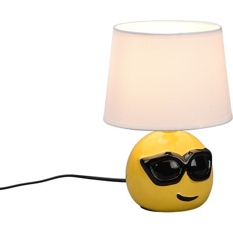 Lampada COOLIO in ceramica smile occhiali da sole con paralume bianco R51201001 (1/4)