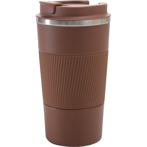 Mug isotherme de voyage en acier inoxydable marron café 510 ml (1/5)