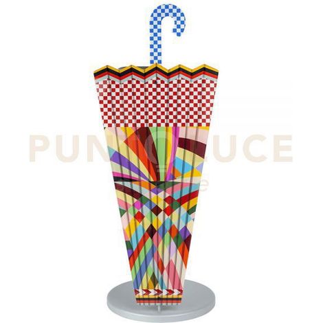 PORTAOMBRELLI DECOR IN CRISTALLO ACRILICO DECORATO DISEGNO RAINBOW