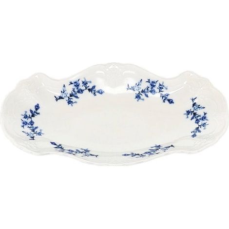 Plat à Servir Rétro Blue Flower Design Floral Rétro, Présentation élégante - Fine Dining Living (1/4)